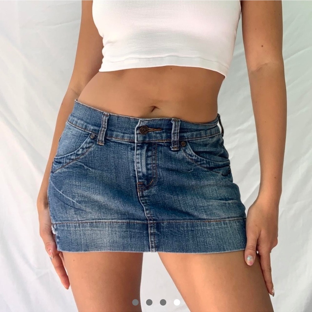 Vintage Denim Micro Mini Skirt